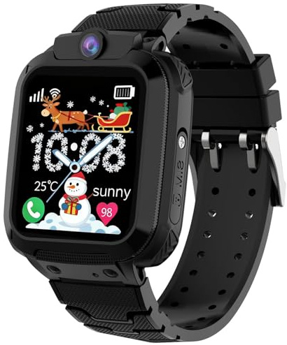 Tzzulsx Smartwatch Bambini GPS, Orologio Smartwatch Bambini con Telefono SOS IP68 Impermeabile Chat Vocale Modalità Classe Sveglia, Orologio Intelligente per Ragazza e Ragazzo