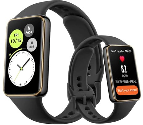 HONOR Band 10 Smart Watch Black, 1.57 Inch AMOLED 60 Hz Smartwatch, 96 Sport Modes, Heart Rate, SpO2, 14 Days Standy, 5ATM, Compatible with Android and iOS Systems