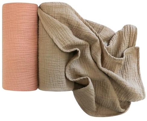 Baby Pucktuch Muslin-wikeltyger 104x94cm Ultramjuka Andningsbara Sommarplagg av 100% bomull för nyfödda pojkar och flickor Mångsidigt Användbart som wikeltyg, amningstyg, lekmatte