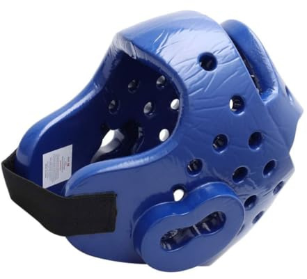 Porgeel Casque de Boxe Kickboxing équipement de Protection pour entraînement Combat pour Adulte et Enfant Bleu L