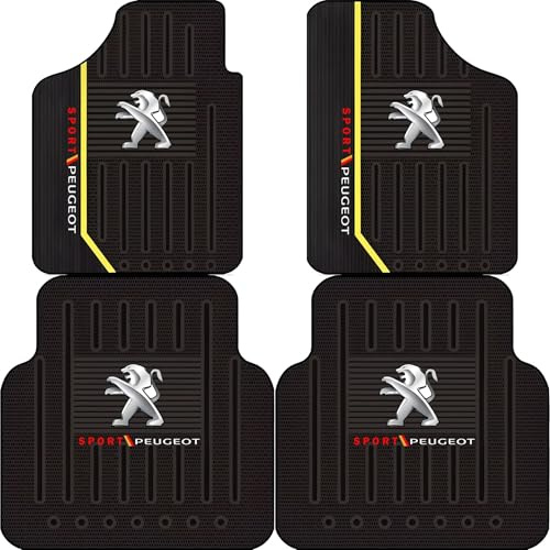 SYQCM 4 Pièces Tapis Sol Automobile pour Peugeot 106 107 206 207 306 307 506 507 108 208, Tapis Voiture Avant Arrière Toutes Saisons Imperméable Antidérapant Accessoires Auto