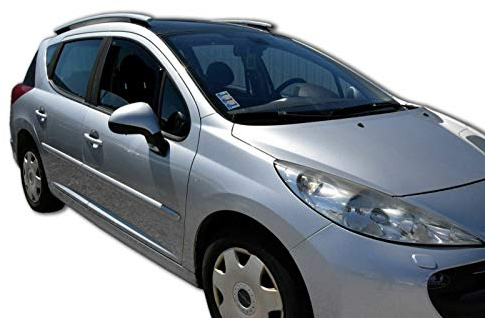 J&J AUTOMOTIVE Heko Déflecteurs d'air et de Vent pour Peugeot 207 2006-2012 5P. Berline, Lot de 2pcs, Teintés, Avant et Arrière, Aérodynamique