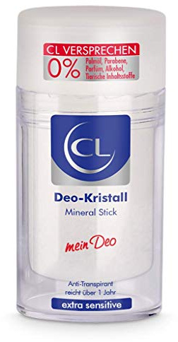 CL Deo Kristall Antitranspirant gegen starkes Schwitzen - 120 g Mineral Stick für empfindliche Haut - Deo Stick reicht über ein Jahr - Anti Transpirant Herren & Damen - Deodorant Männer & Frauen