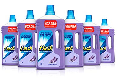 Flash All Purpose Multi Surface Cleaner, 6 Litres (1 Litre x 6), Floor Cleaner Liquid, Relaxing lavender