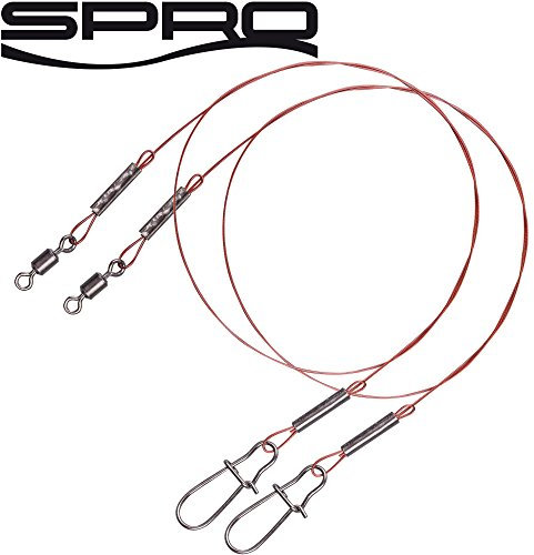 Spro Pike Fighter Wire Leader 1x7-2 Stahlvorfächer zum Hechtangeln Vorfach für Hecht Spinnvorfach zum Spinnfischen Stahlvorfach, Länge/Tragkraft:30cm - 9.1kg