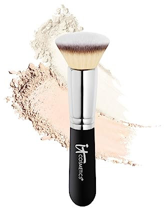 IT Cosmetics, Heavenly Luxe Flat Top Buffing Foundation Brush #6, Pinceau Biseauté pour Fond de Teint, Fini Naturel Zéro Défauts