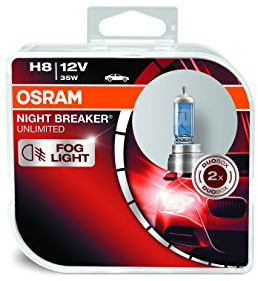 Osram Night Breaker Unlimited Halogen Birnen - H8 - 12V/35W - Satz à 2 Stück