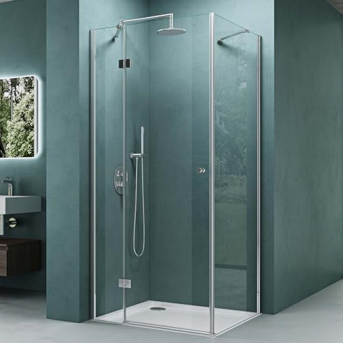Mai & Mai Duschkabine 80x120cm 6mm Sicherheitsglas mit Easy-Clean durch NANO-Beschichtung Duschwand Duschabtrennung R05k