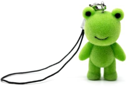 Miniblings Groda flock mobiltelefon hänge mobiltelefon smycken paddor grodor grön flockad – handgjorda modesmycken I hänge mobiltelefon smycken nyckelring