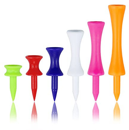 Zivisk Plastic Golf Tees Mixed Size Castle Tees Golf 120 Count 25mm, 32mm, 38mm, 51mm, 57mm, 70mm