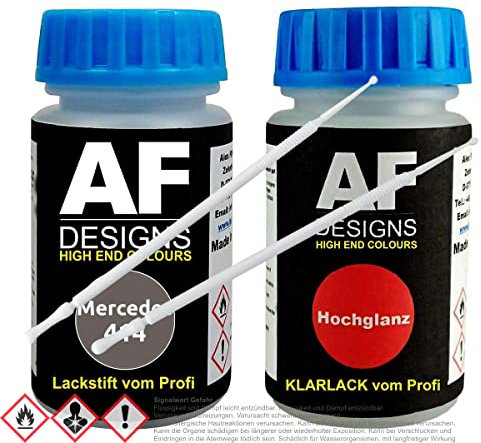Alex Flittner Designs Für Mercedes Benz 414 Dunkelbraun Metallic Lackstift Klarlack Lacktupfer Autolack Set