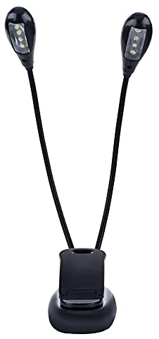 Kadimendium Lampe de pupitre de Musique, lumière de Livre LED à Double Bras réglable Portable pour Une Utilisation Scolaire pour Les Lits(8 lumières)