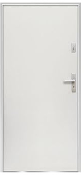 Vente-unique - Puerta de entrada de acero Alt. 207 x Ancho 100 cm blanco - se abre hacia la izquierda AGUEDA