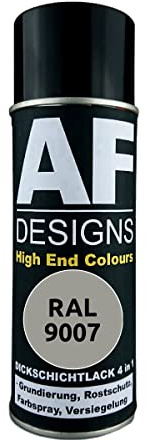 Alex Flittner Designs Rostschutzlack 4in1 RAL 9007 Graualuminium Metallic Metall Schutzlack Spray Rostschutzfarbe Sprühdose