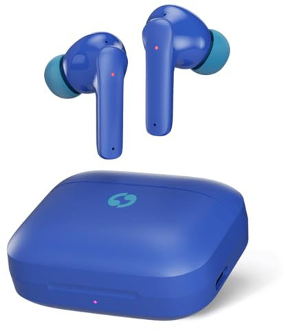 Avantalk Clan K2 - Bluetooth Kinder-Kopfhörer mit Lautstärkebegrenzung, anpassbare Passform, geringe Latenz, 3 EQ-Modi Niedliche Kabellose, Ohrhörer für Jungs & Mädchen (Blau)