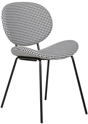 Beliani Lot de 2 Chaises de Salle à Manger Design Rétro sans Accoudoirs en Polyester Noir et Blanc Luana