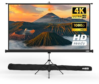 84 Inch Tripod Projector Screen, 2K/8K Ultra HD 16:9 Outdoor/indoor Projector Screen with Front Projections | Perfect for Home Theatre, Travel, Classrooms, Offices