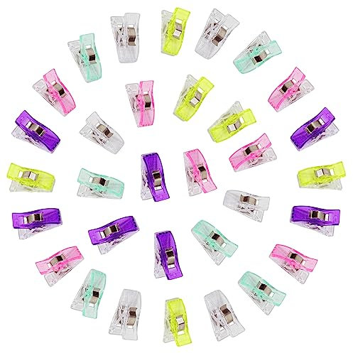 XIAQICA 200 Stück Stoffklammern NäHen ZubehöRe 5 Farben NäHklammern Stoffklammern Mehrfarbig NäHmaschinen ZubehöR Multifunktionale NäHklammern für Quilten Binden Basteln Stricken HäKeln