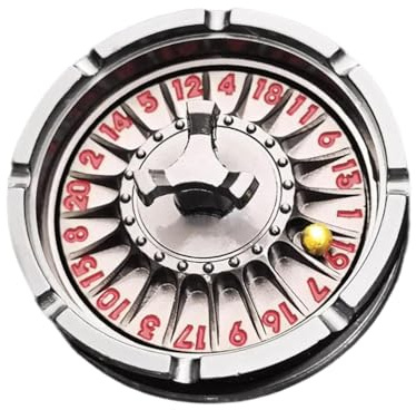 MagiDeal Dadi della Roulette Roulette in Metallo D20 Forniture per Feste con Confezione Regalo Dadi rotanti Dadi da Gioco di Ruolo per Feste di Carnevale Bar, Nero