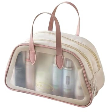 Grande Borsa Trucco Impermeabile con Scomparto Asciutto - Portatile per Viaggio, Nuoto e Fitness (Rosso)