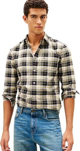 Tommy Hilfiger herr Oxford Heritage Plaid Rf Shirt Mw0mw41678 L/S skjorta