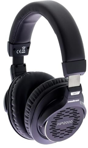 WOODBRASS HP2000 - Auriculares de monitoreo de audio semiabiertos precisos y detallados, calidad profesional, cómodo y resistente, ideal para grabación en casa estudio, Mao, mezcla, podcast, DJ