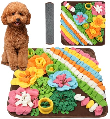 OSDUE Tappeto Olfattivo Cane, 50cm Foraggiamento Tappeto per Cani Addestramento Foraggiamento di Animali Lavabile Antiscivolo Tappetino Puzzle di Snuffle Giocattolo per Cani Attivazione Mentale Cane B