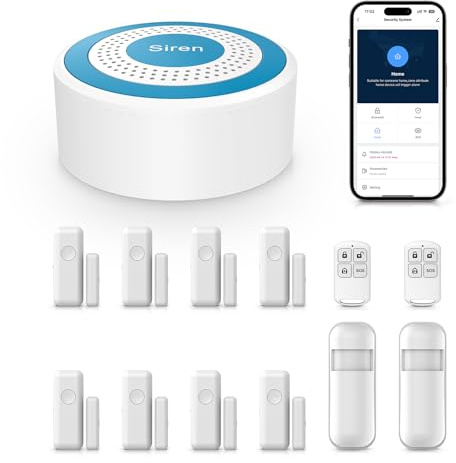 Wireless Alarm System, WiFi 4G Tuya Smart Living App Push with Door and Window Sensor 559w