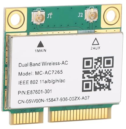 Generic Wireless Gigabit Mini PCI-E Network Card for Bluetooth 4.2 Double Band 1200Mbps Stable Signal for Desktops, Notebooks, 1 X Network Card
