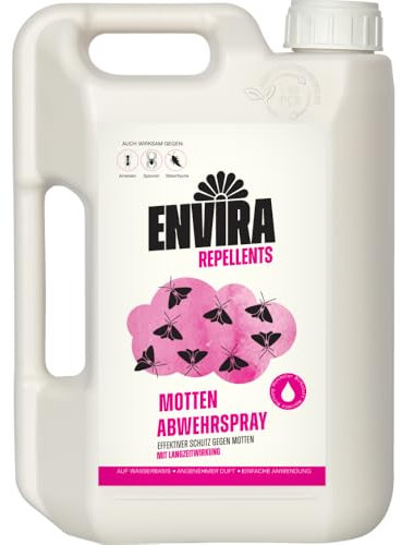 Envira Spray Anti-Mites - Anti-Mites à Action Longue Durée - anti mites alimentaires - sans Odeur & A Base d'eau - 2 L