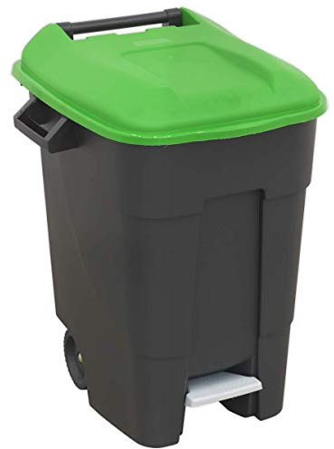 Sealey BM100PG Refuse Foot Pedal 100L-Green Wheelie Bin, Green