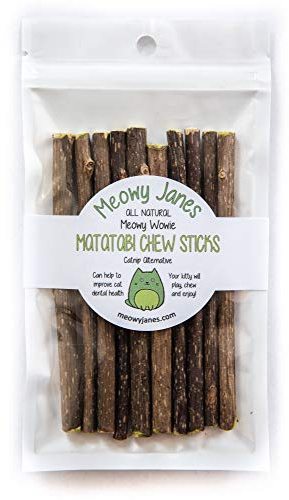 Meowy Janes Matatabi Chew Sticks - An All Natural Silvervine Cat Toy and Cat Treat - Catnip Alternative