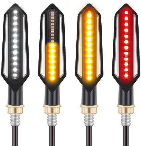 Kinstecks 4 Stück Motorradblinker fließende Blinker Motorrad Blinker Tagfahrlicht Bremslichter 12 V für Motorrad