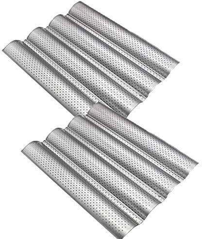 tooloflife Lot de 2 plaques de cuisson perforées pour 4 baguettes