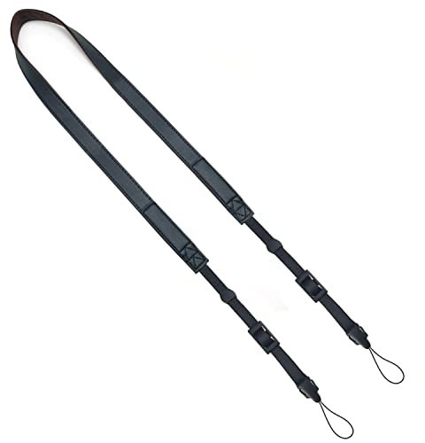 YMTHamaz3 Camera Neck Strap Thin Leather/Binoculars Strap Black