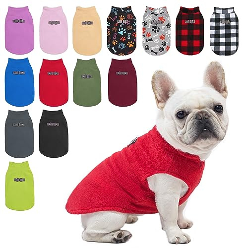 BEAUTYZOO Dog Fleece Vest Sweater Winter Jacket for Small and Medium Dogs with D-Ring Leash Cold Weather Coat Hoodie for XS S M Dogs Boy or Girls