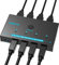 SGEYR Selettore USB 2.0 a 4 porte, SGEYR KVM Switcher 4 computer condividono 4 dispositivi USB con un solo pulsante, per condividere mouse, tastiera, stampante, scanner, con 4 cavi USB