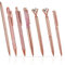 SAVITA 7pcs Rose Gold Ballpoint Pen, Crystal Metal Rose Gold Pens Black Ink Fine Point Tip Diamond Pens Rose Gold Glitter Ballpoint Pens for Wedding Home School Office Supplies