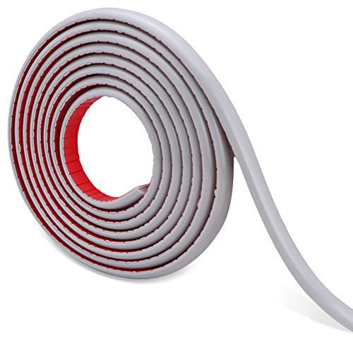 WoStick 3M Flexible Zierleisten Selbstklebend | Grau Deckenleisten Selbstklebend | 3D-Dekorative Wandleisten für Boden, Aufkantung, Fliesenkante und Eckendekor