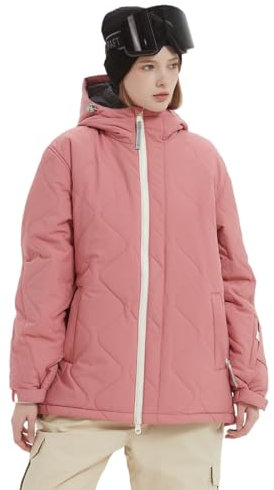 Bluemagic SkiJacken für Damen, Skianzüge Schneeanzüge Outdoor Funktionsjacke, Winddicht Warm und Atmungsaktiv Reißverschlussöffnung(Rosa,S)