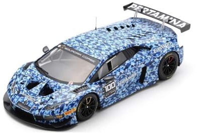 MODELLINO IN SCALA COMPATIBILE CON LAMBORGHINI HURACAN GT3 N.100 TEST CAR 2018 1:18 SPARK MODEL 18S528