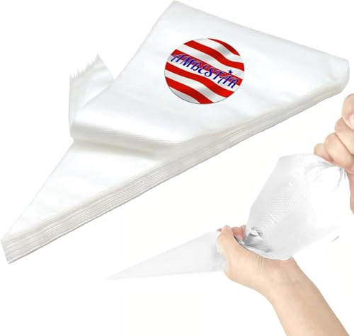 AMBESTAR 24 Inch Icing Piping Bags, 200 Pcs Large Pastry Bags, Frosting Piping Bags Disposable for Wedding Cake, Birthday Party Dessert, Cupcake Decorating