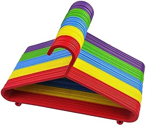 FAQRAH Children's Hanger Plastic Tubular Kids Hangers Non Slip Clothes Hanger Multicolour for Kids Babies (Pack of 20)