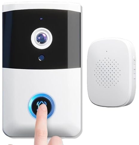 Timbre Inteligente I5 - Timbre con Cámara de Seguridad Inalámbrica, Vídeo HD, Visión Nocturna, WiFi Antirrobo, Cámara Incorporada, Recargable, Videoportero Remoto, Control de App para Seguridad en el
