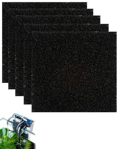 KEMUZ 5Pcs filtres à charbon actif,filtres en éponge de Carbone de Rechange, filtre multi-usages à charbon actif, compatibles avec poissons et aquariums（130 x 130 x 10 mm）