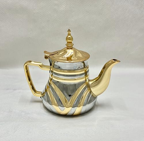 Tetera Árabe Marroquí de Acero Inoxidable 0,6 L - Compatible con Gas y Vitro - Diseño Tradicional para Té o Café - Mango Anticaliente - Filtro incluido.