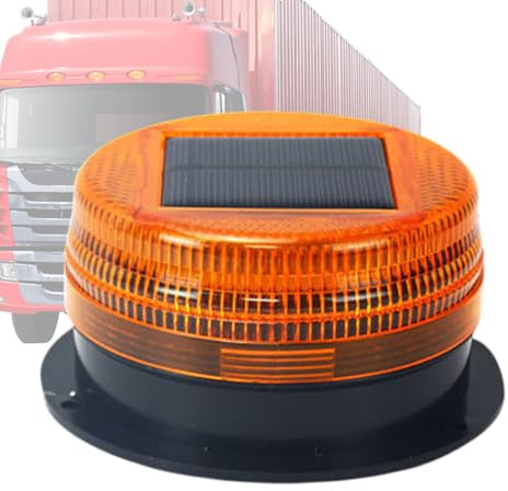 Gyrophare Solaire LED Magnétique Pour Voiture,Feux D'Avertissement À Énergie Solaire Clignotants Pour Véhicules,Modes De Flash,Orange,Base Magnétique,Étanche Pour Chantiers,Urgences,Camping