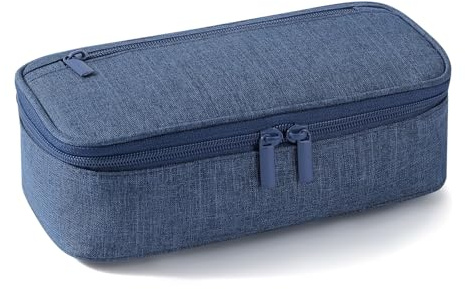 Gigmeta Astuccio Portamatite, Custodia a Matita con Compartimenti con Cerniera, Portapenne Organizer per Forniture di Cancelleria - Blu