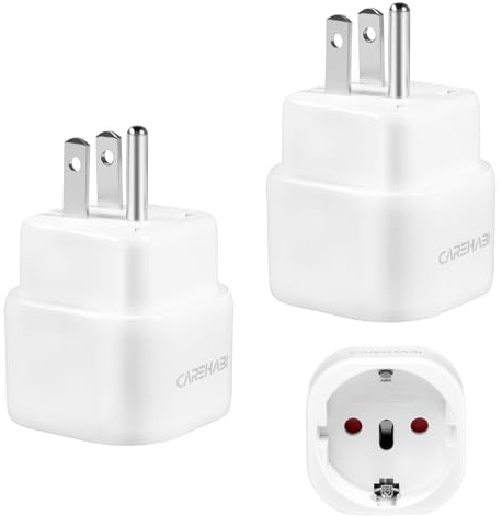 Lot de 2 adaptateurs de Voyage Adaptateur Prise USA Adaptateur Canada, Prise de Voyage de Type B, Adaptateur Prise Americaine, Adaptateur de Prise USA pour UE vers Amérique/Canada/Mexique/Thaïlande