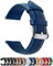 Fullmosa 12 Farben Uhrenarmband, Axus Lederarmband Ersatz-Watch Armband für Herren Damen 22mm Dunkelblau